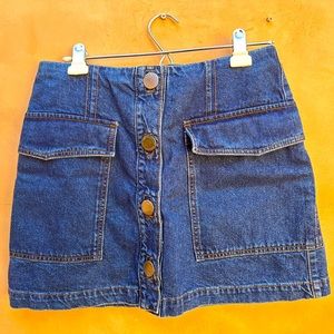 Topshop MOTO Denim Jean Skirt Button Front/ Size 30